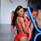 A model walks the runway for Chromat at Industria Studios on Feb. 9, 2018, in New York City. (Noam Galai/Getty Images for Chromat)